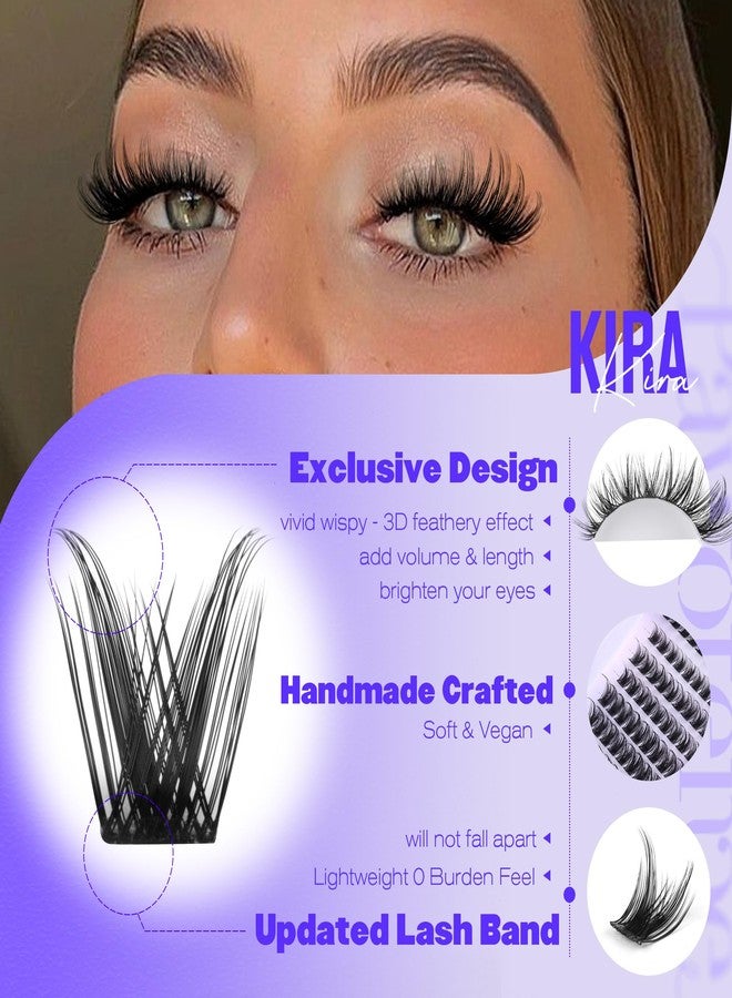 Pawotence Kira Lash Clusters Kit 10-18mm Cluster Lashes Extension Kit 144pcs Fairy Eyelash Clusters Wispy Lashes Cluster Eyelash Extensions with Waterproof Lash Bond and Seal, Remover, Applicator - Image 5